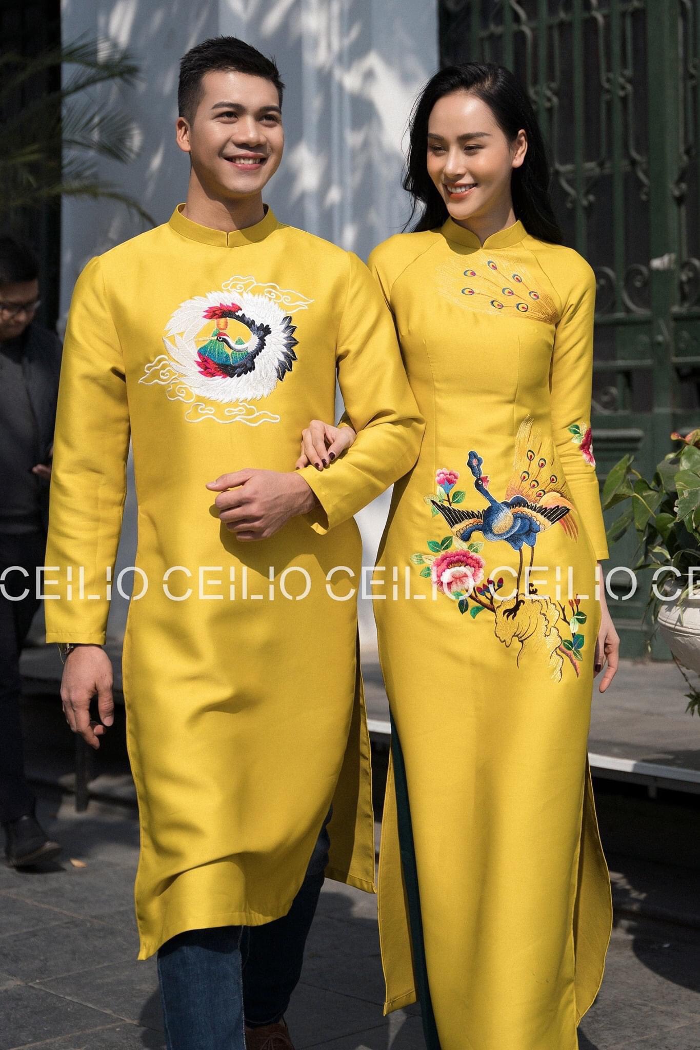 ÁO DÀI VÀNG NAM - CEILIO