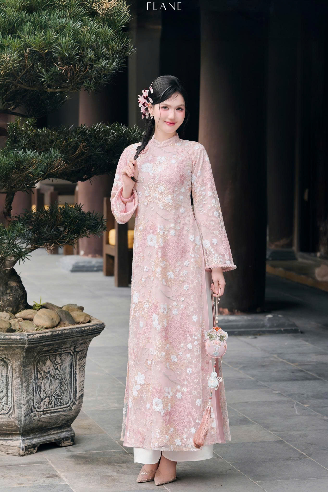 ÁO DÀI MÂN CHI -FLANE