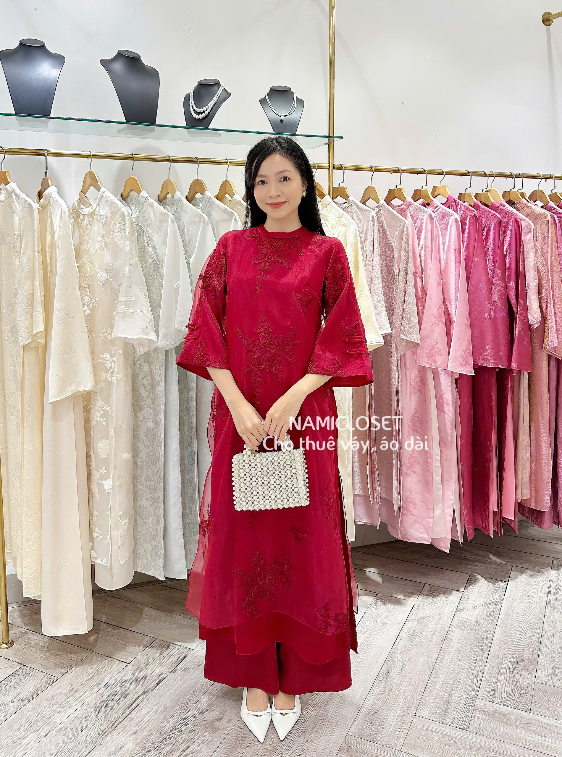 ÁO DÀI NGỌC ẨN ĐỎ -LINN