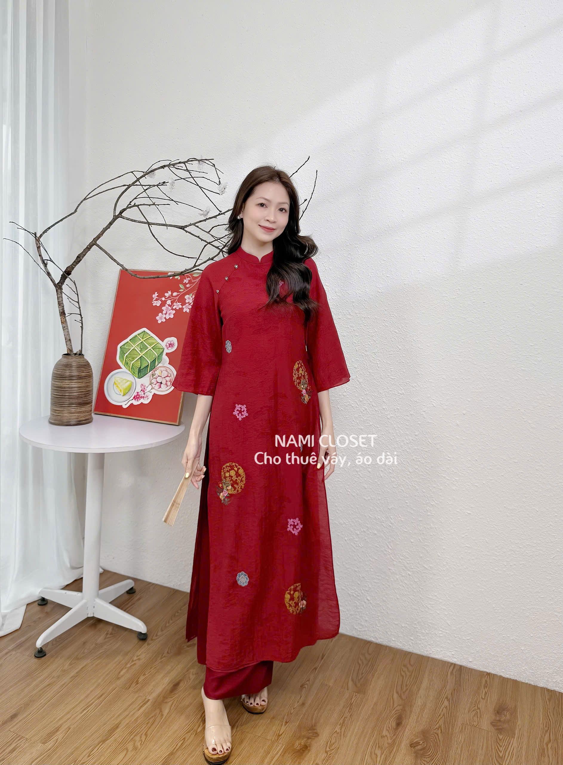 Áo dài đỏ Dchic