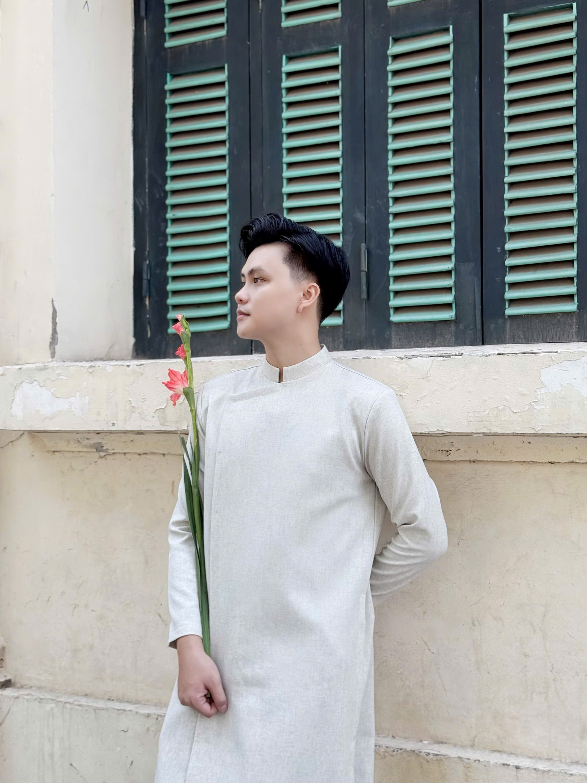 ÁO DÀI NAM MÀU BE TIÊU