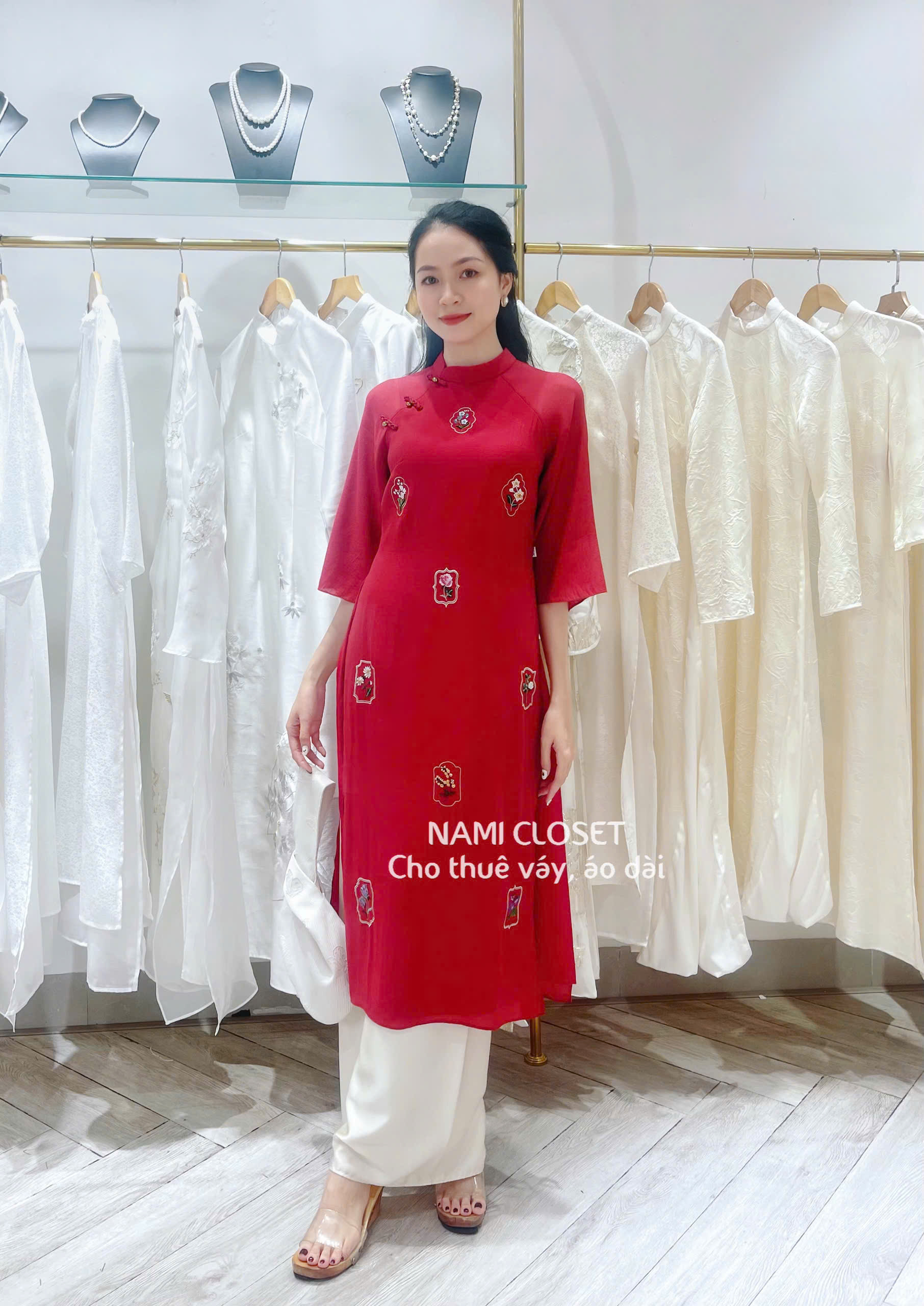 ÁO DÀI ĐỎ DIỆP ĐAN - DCHIC