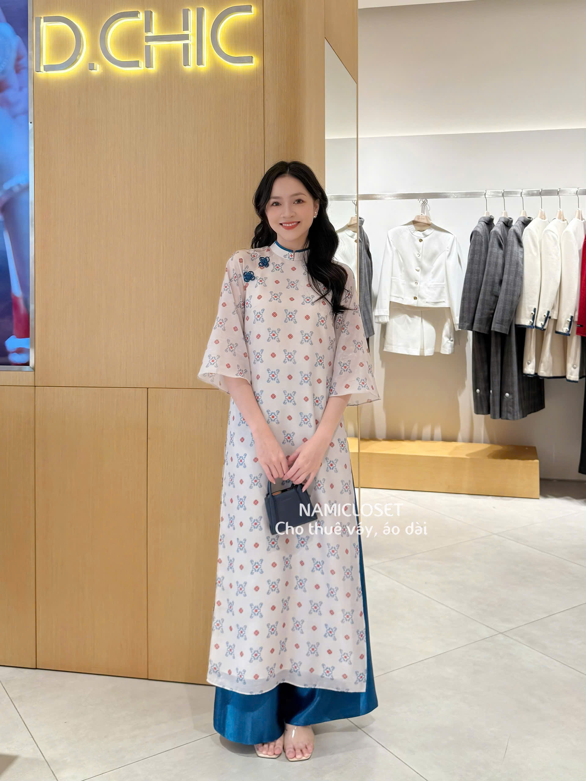 ÁO DÀI LINH DI TRẮNG -DCHIC