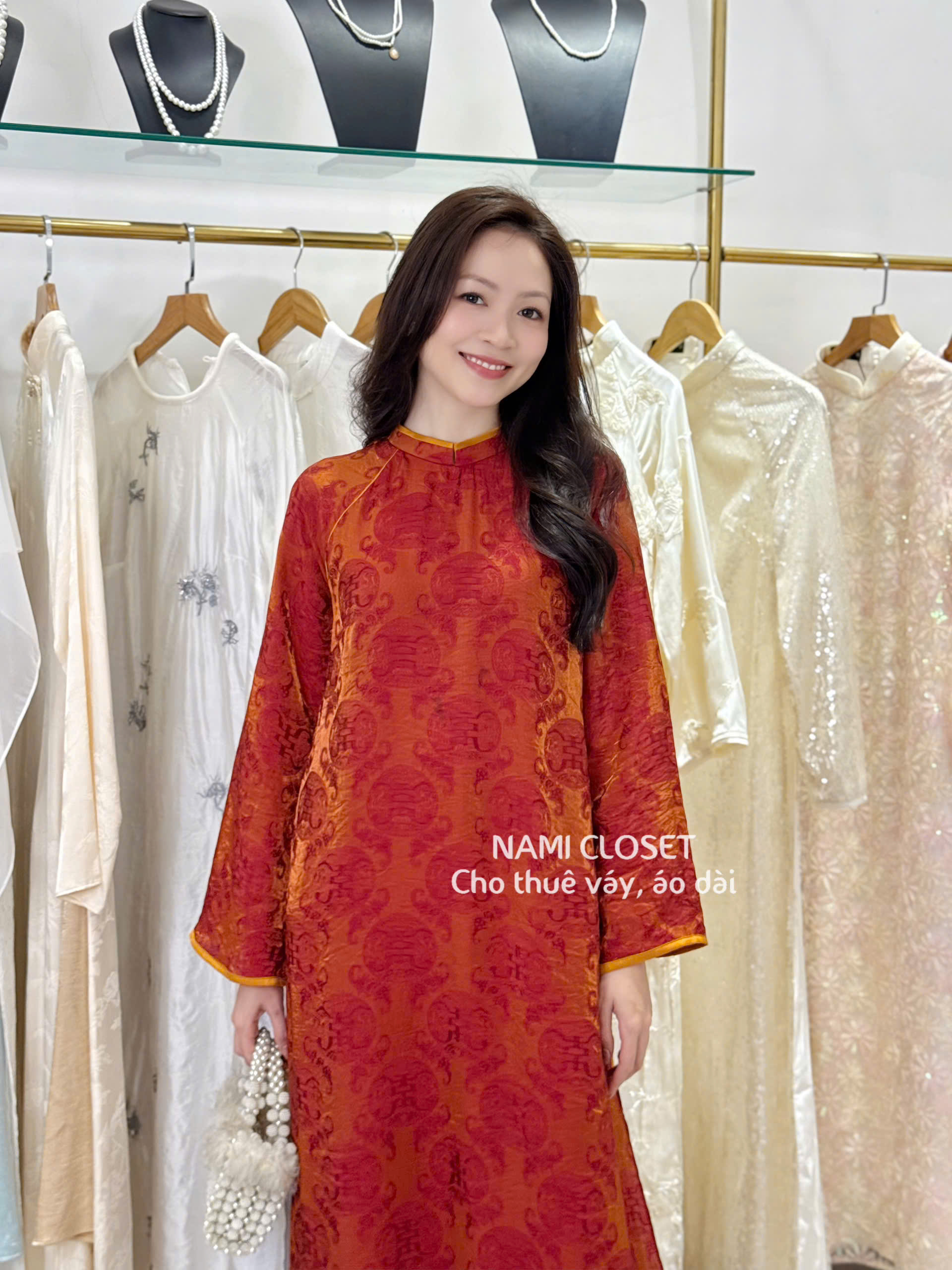 ÁO DÀI MÀU CAM - CHERIR