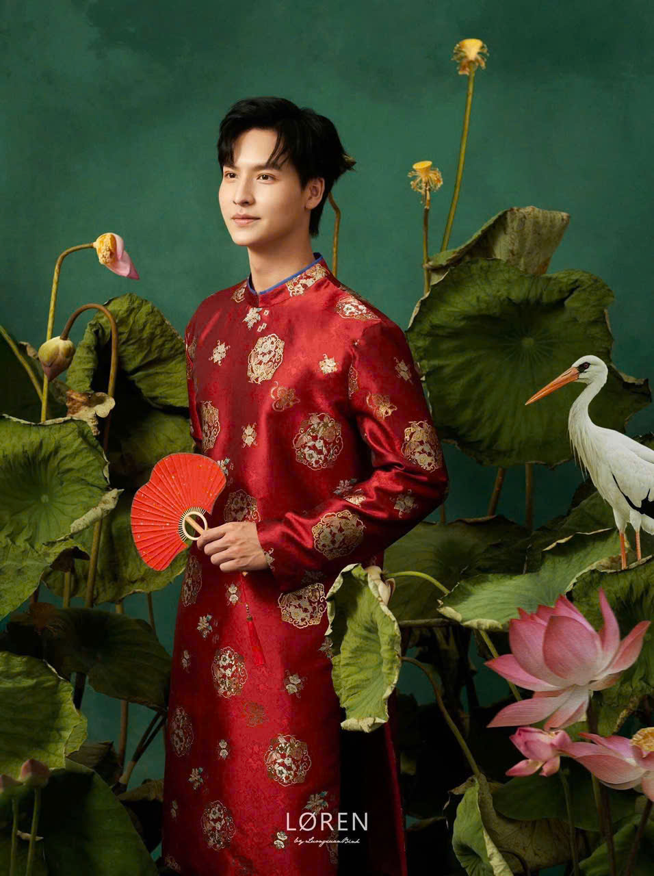 ÁO DÀI NAM MÀU ĐỎ - LOREN